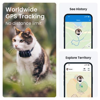 Tractive GPS Cat Mini Tracker & Activity Monitor for Cats – Black