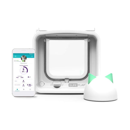 SureFlap Microchip Cat Flap Connect & Hub Bundle – White Small/Medium