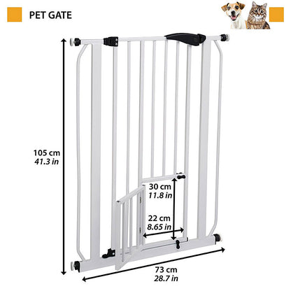 Ferplast Pet Gate with Cat Door – White Medium